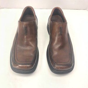Clarks Mens England Code Loafer Shoes Brown Leather Moc Toe Slip On 10.5M